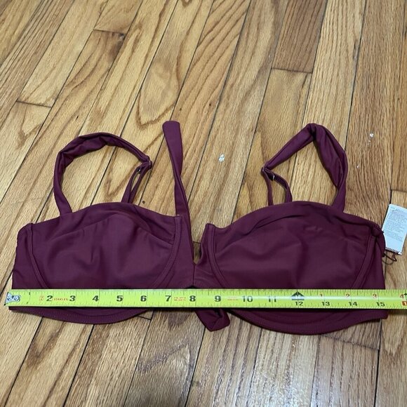 Monday Swimwear Clovelly Bikini Top in Burgundy Red Size XL - Picture 8 of 8